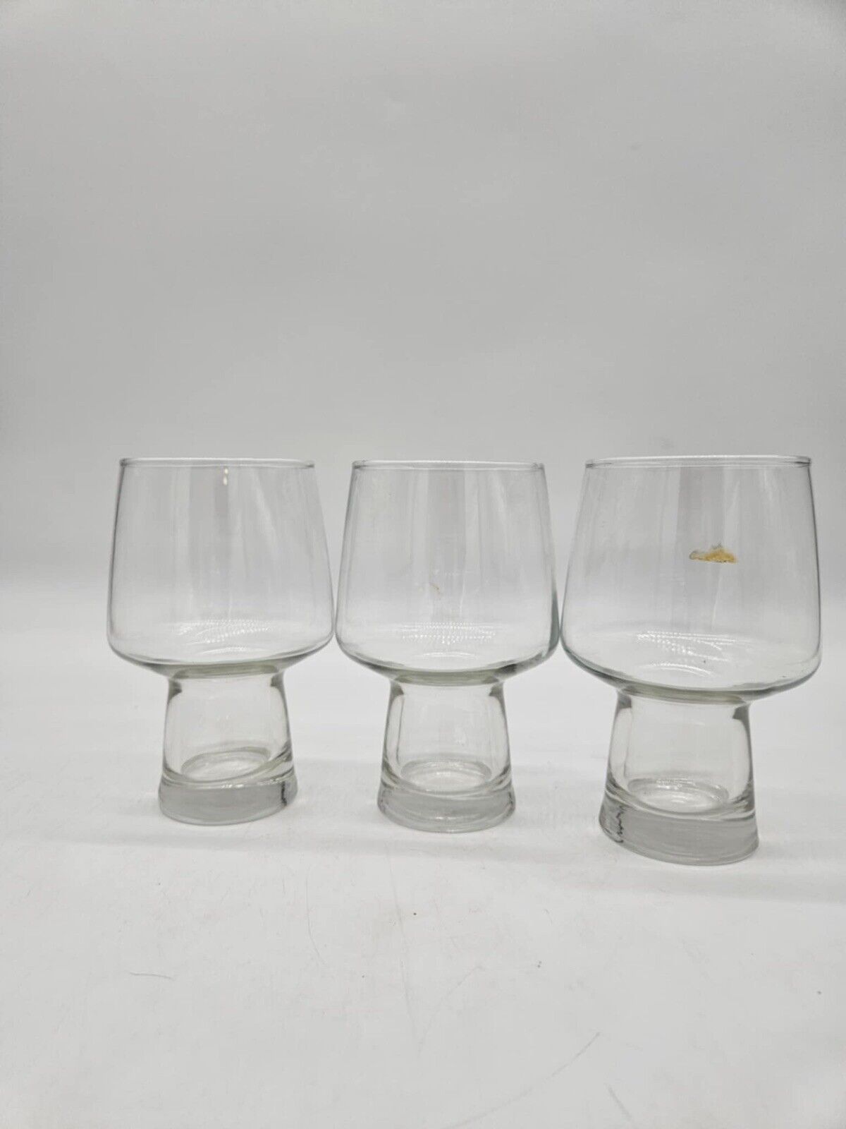 Vintage Set of 3 Libbey “Accent Steiner” Hollow-Stemmed Beer/Pint Glasses