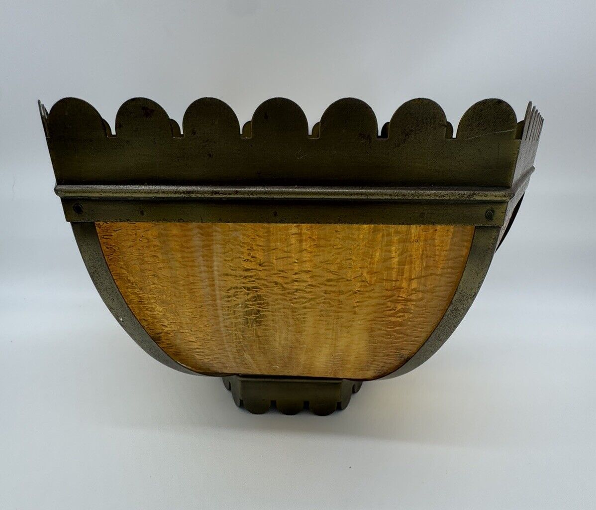 Antique Vintage Brown & Beige Stain Glass Hanging Light Fixture FNF