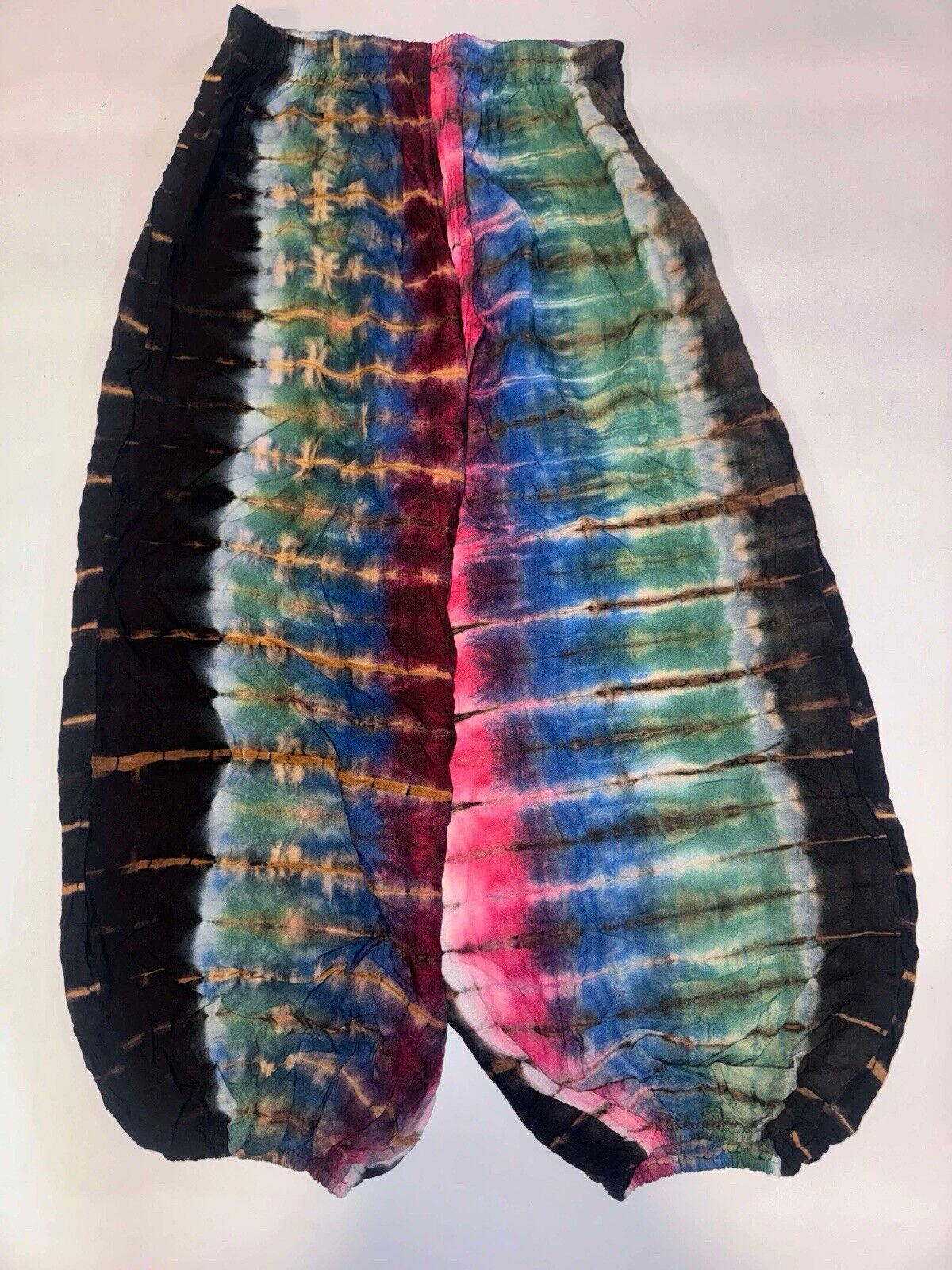 NEW Earthbound Trading Co Balloon Harem Pants Sz S Tie Dye Boho Festival Fairy