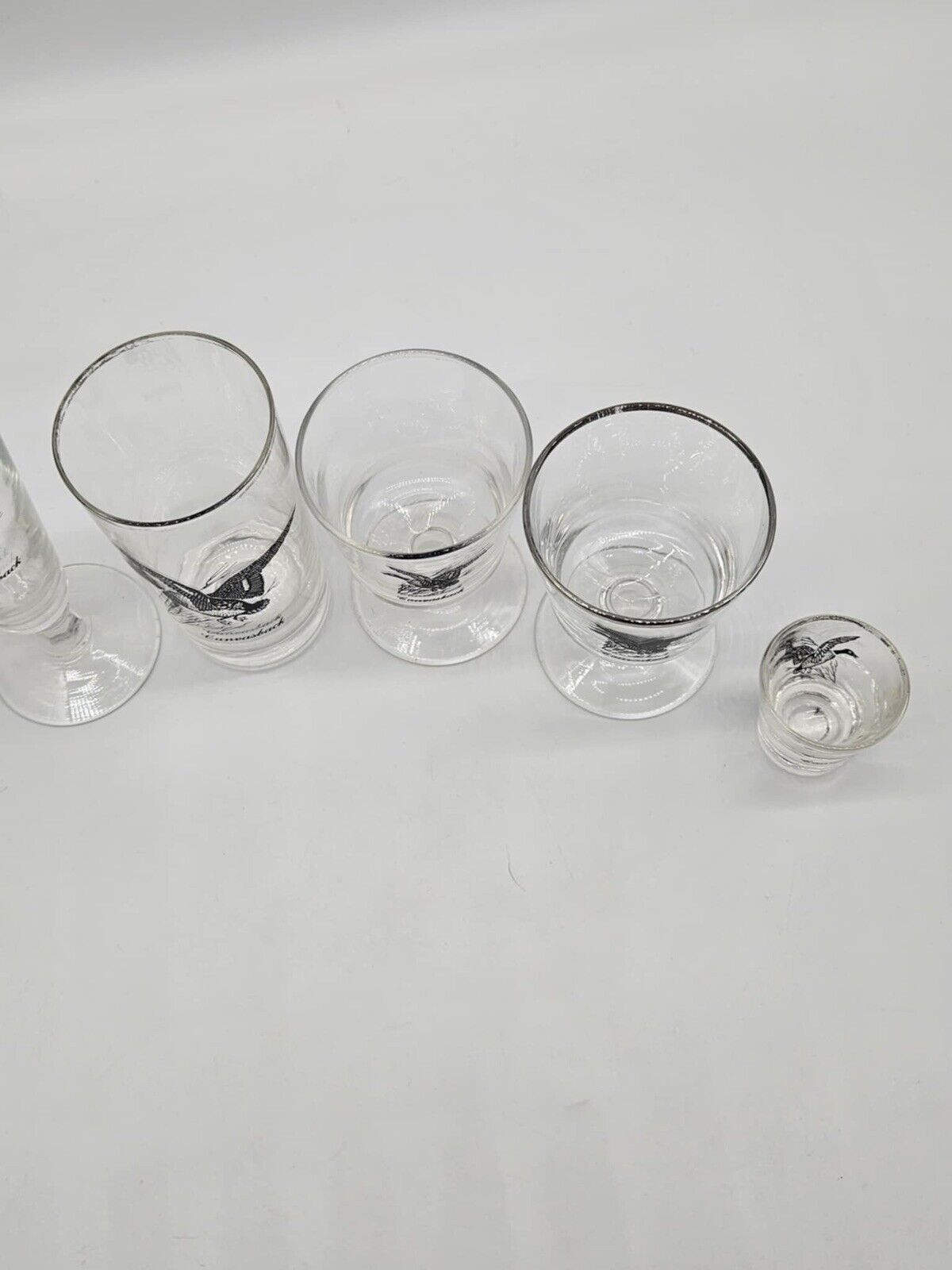 LOT OF 15 Vintage Federal Game Bird Barware Glasses