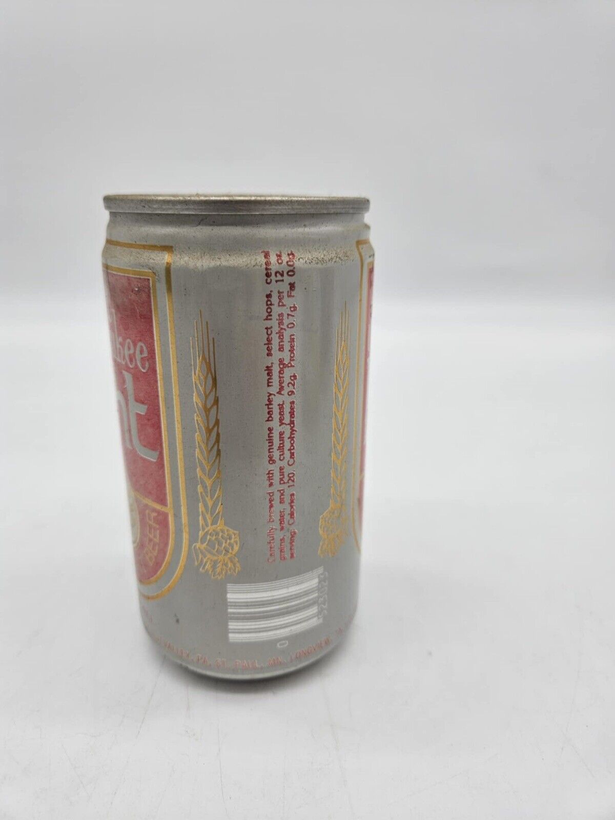 Old Milwaukee Premium Light Beer 12 ounce Vintage Red White Gold Can Empty