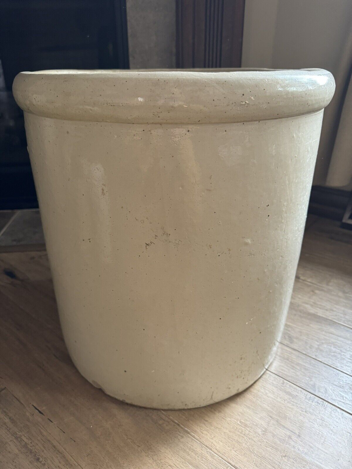 Antique 15 Gallon Birch Leaf Stoneware Antique Red Wing Crock