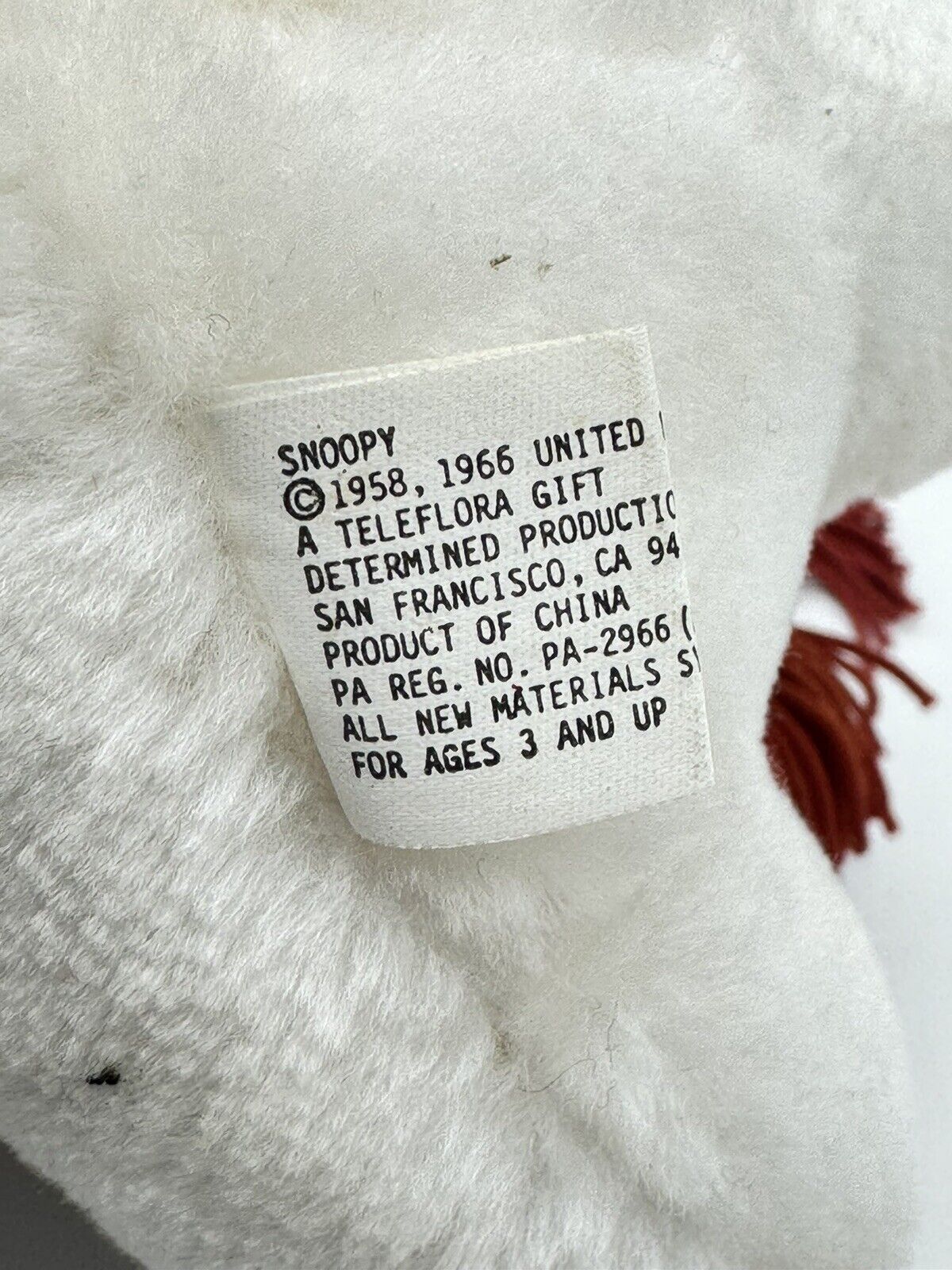 SNOOPY 7" Plush Dog Red Baron Heart Goggles Hat Stuffed Toy Peanuts Teleflora