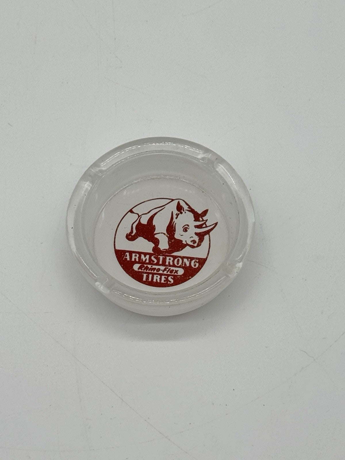 Armstrong Tires Ashtray Advertising Glass Insert 5 7/8” Diameter