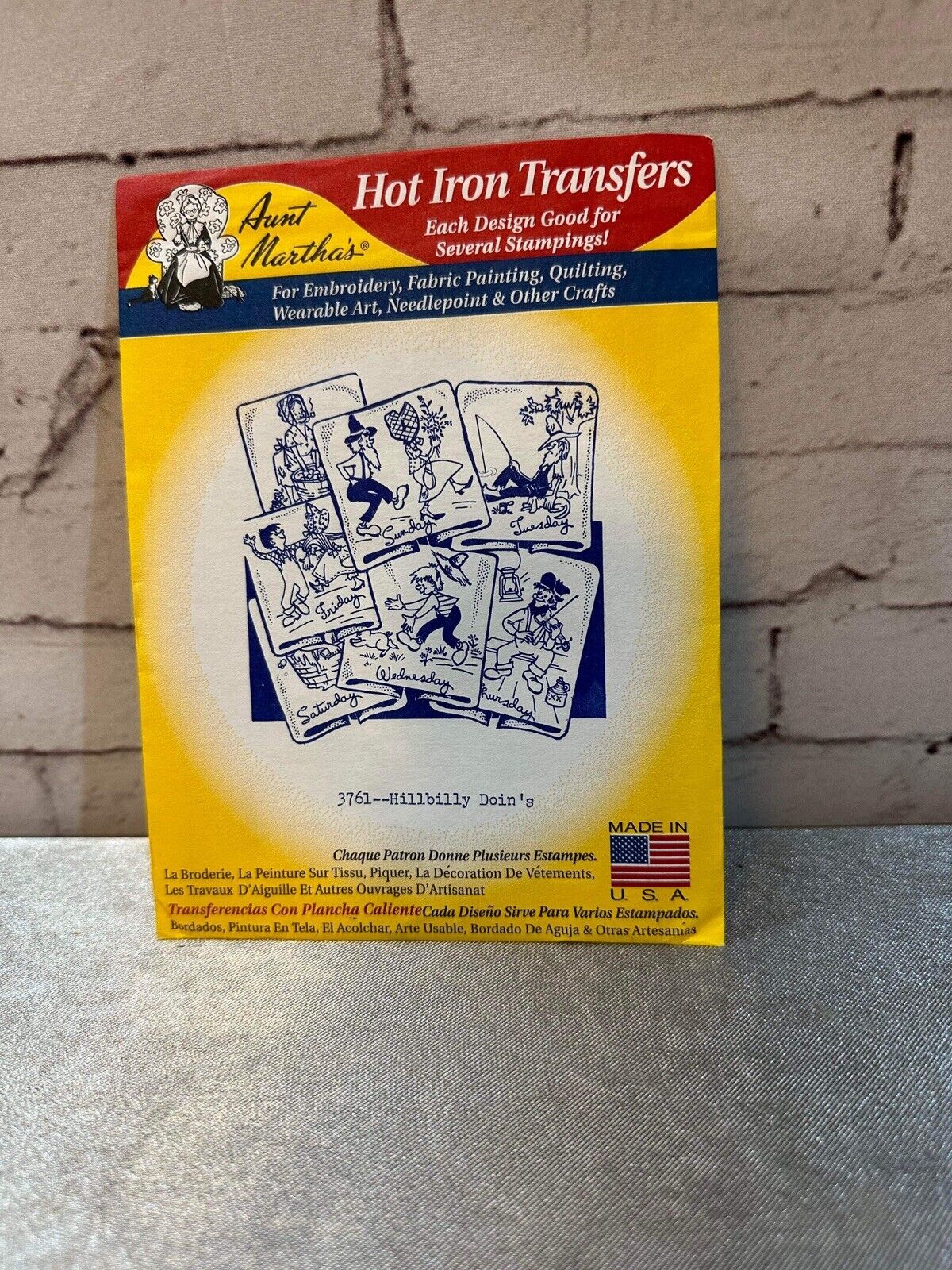 Aunt Martha's Hot Iron Transfers Hillbilly Doins #3761 Tea Towels Embroidery