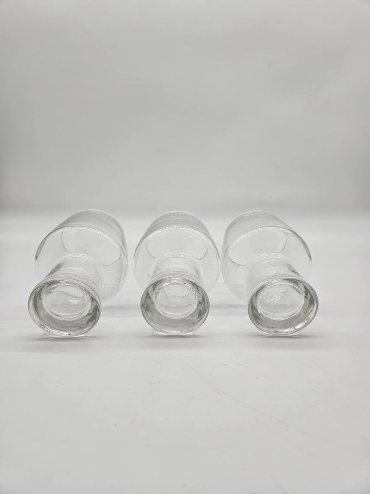Vintage Set of 3 Libbey “Accent Steiner” Hollow-Stemmed Beer/Pint Glasses