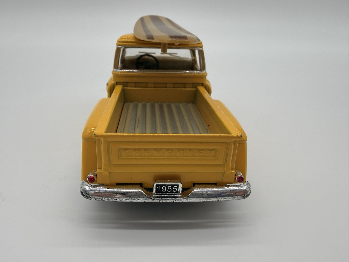 KINSMART 1:32 scale 5'' Yellow 1955 Chevy Sidestep  Pickup w/ Surf Board