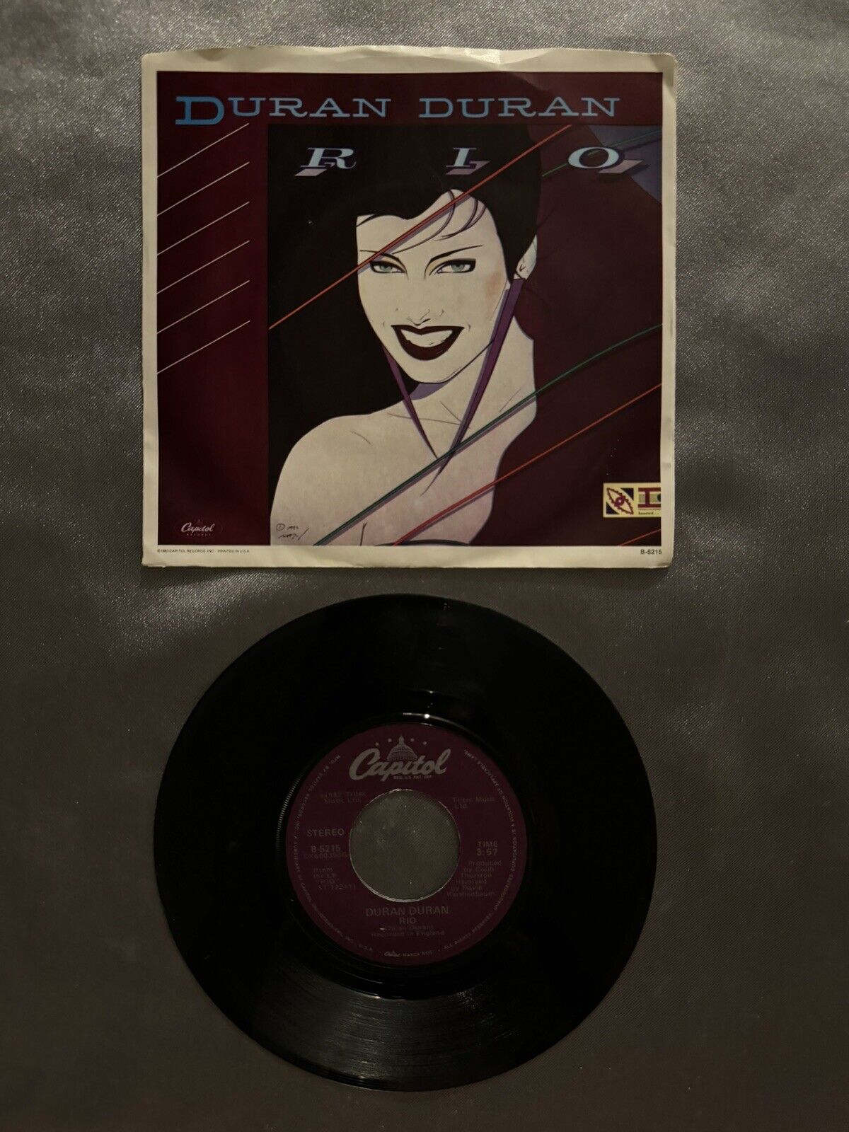 Duran Duran-Rio-Hold Back The Rain-Capitol B-5215-Vintage '82 Picture Sleeve 45