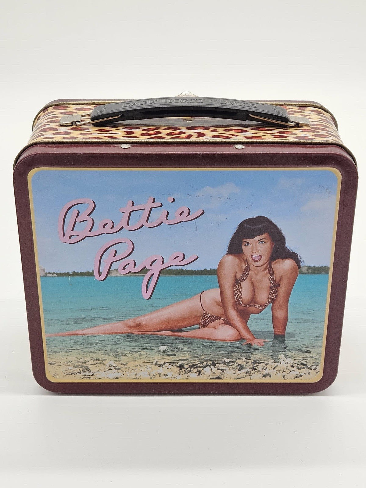 Dark Horse Comics Bettie Page Metal Lunchbox Leopard Print Collectible *RARE*