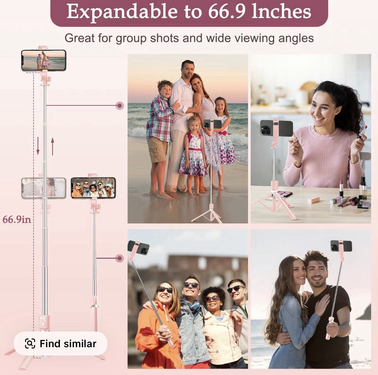 6-in-1 Tripod Selfie Stick with Wireless Remote – Adjustable & Portable