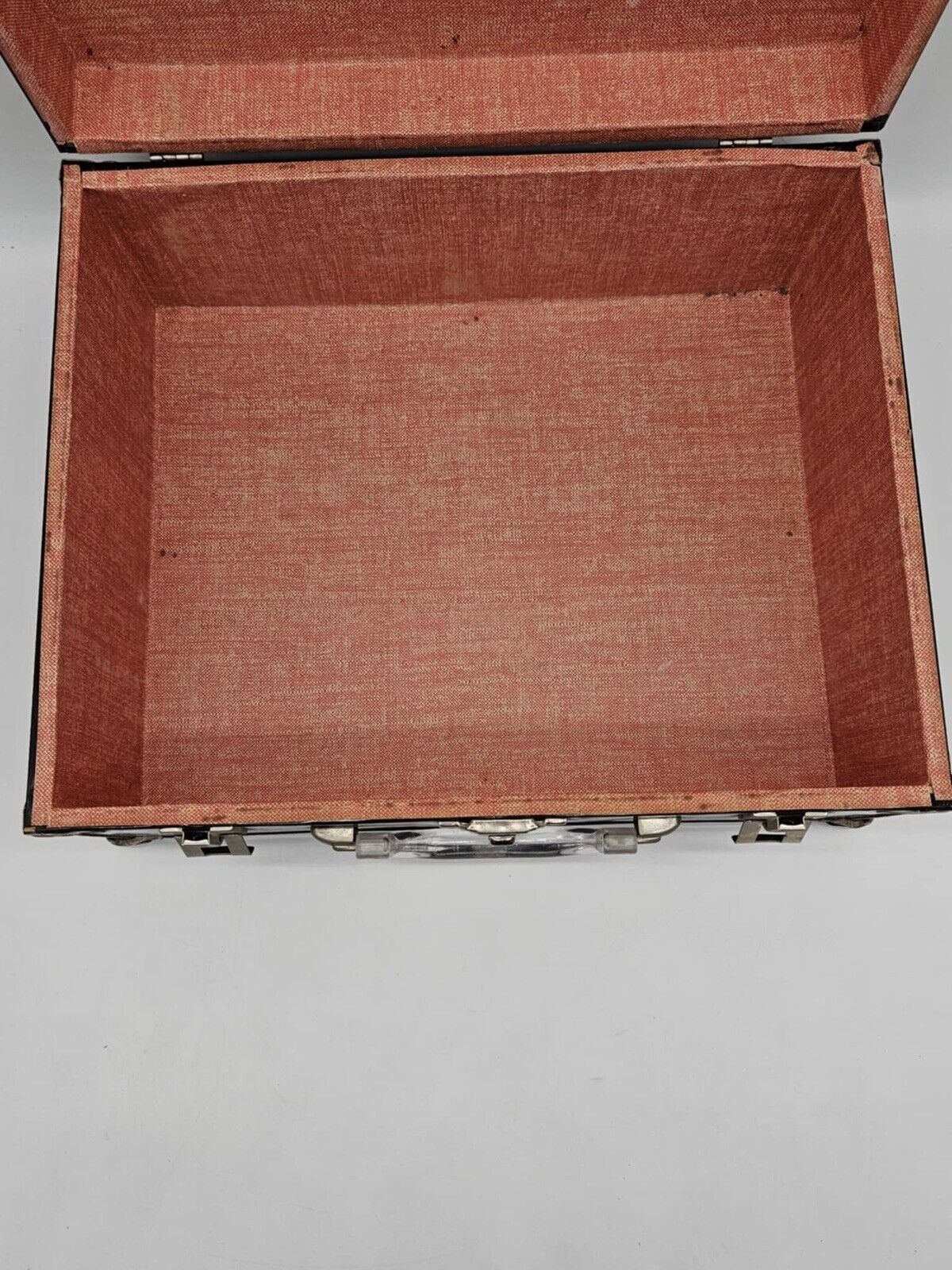 Vintage Metal Suitcase ~ White/Black Aluminum Hard Shell Classic Lock Briefcase