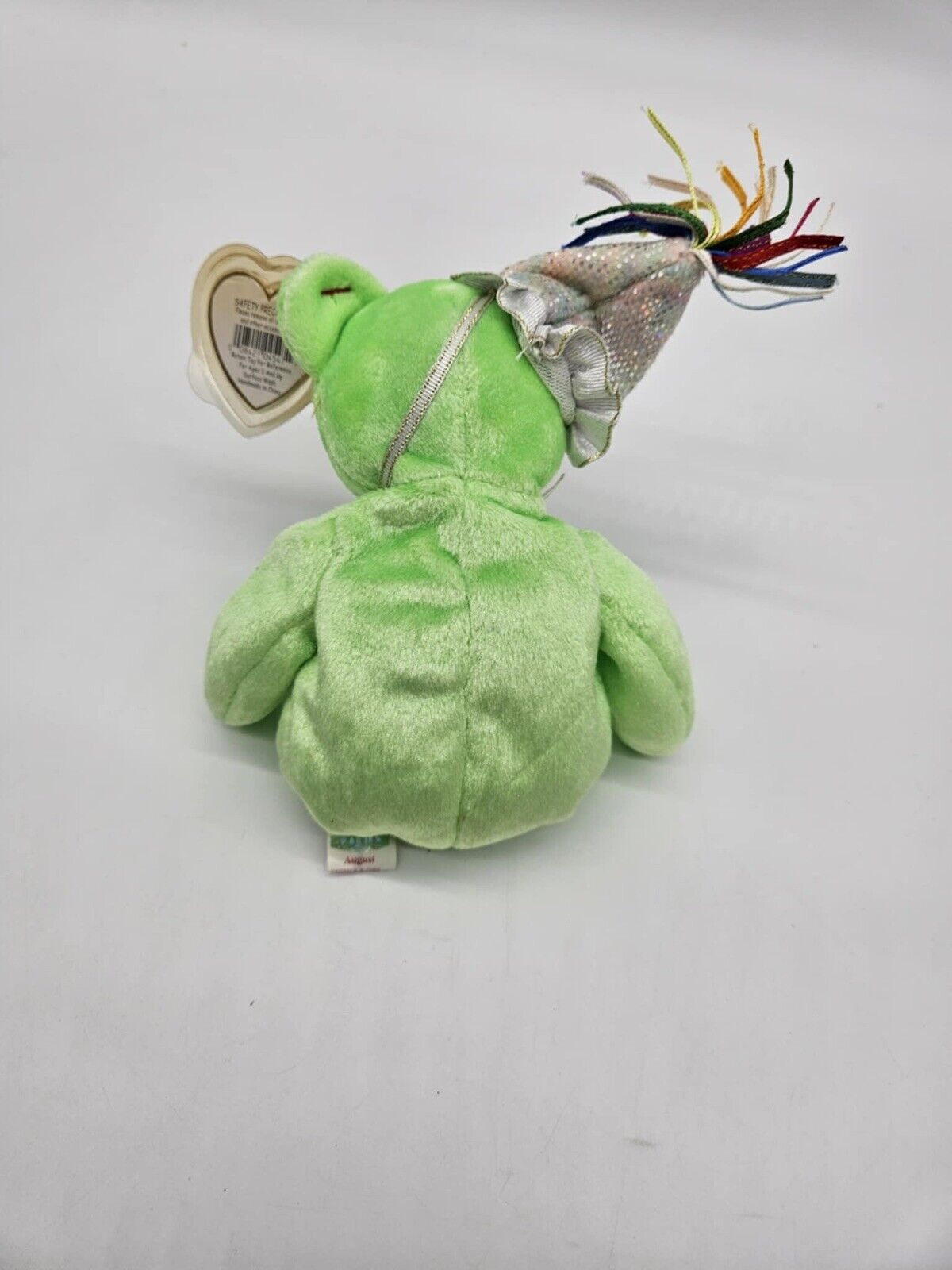 TY Beanie Babies 2002 August Lime Green Birthday Collection Bear Plush Toy New