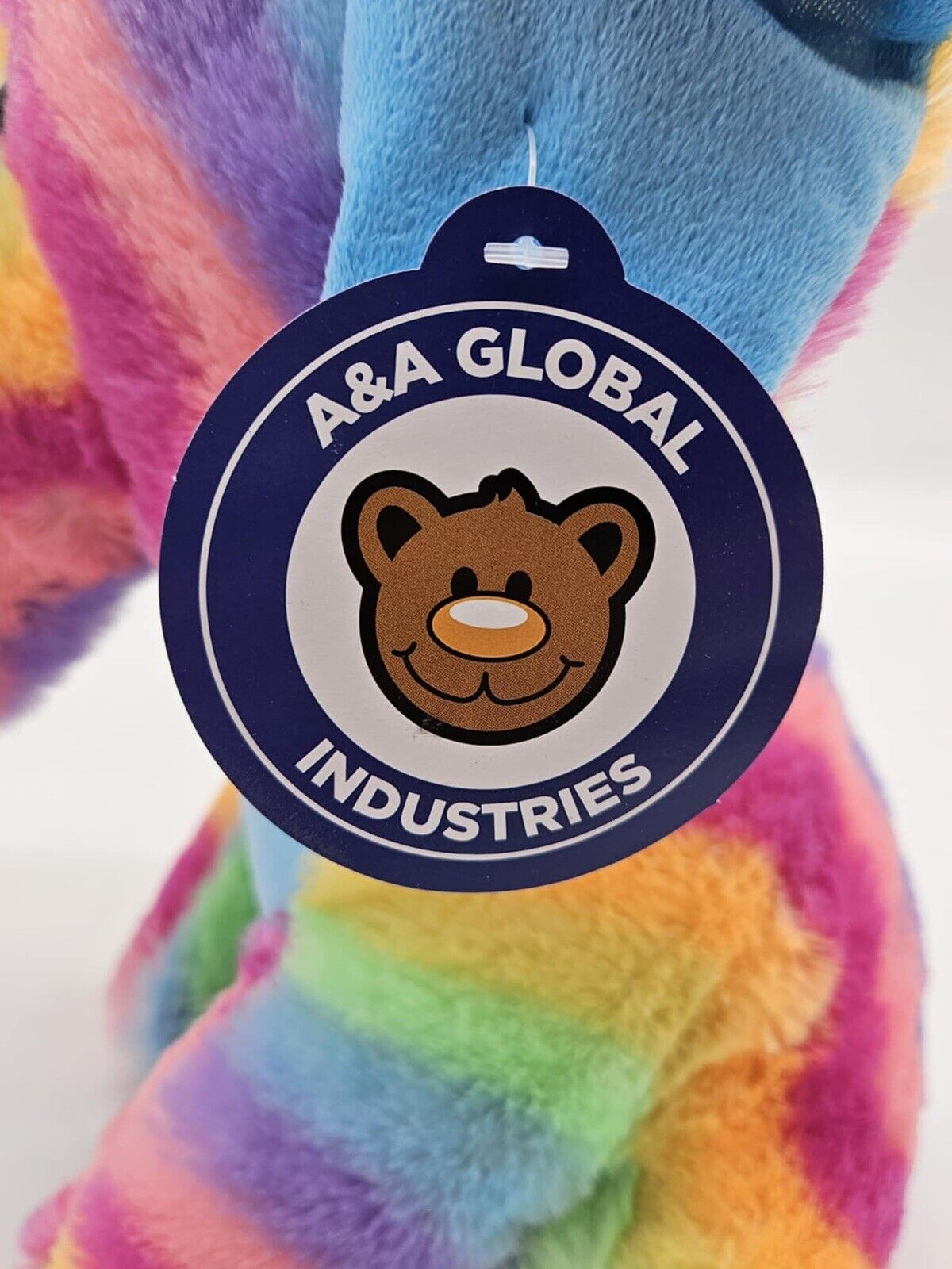 A&A  Global Industries Pastel Wavy Rainbow Swirled Plush Elephant NWT