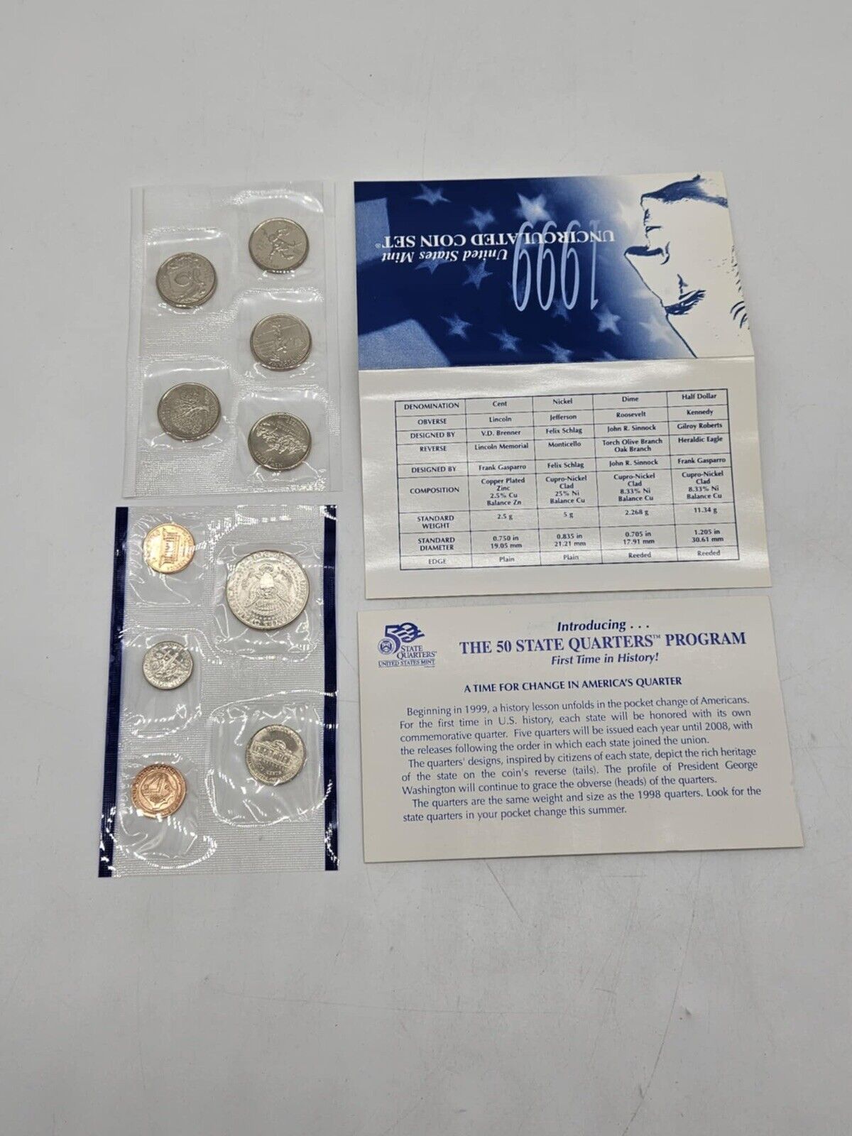 Lot of 6 1999 Uncirculated Coin Set U.S Mint Original Government Packaging JB01