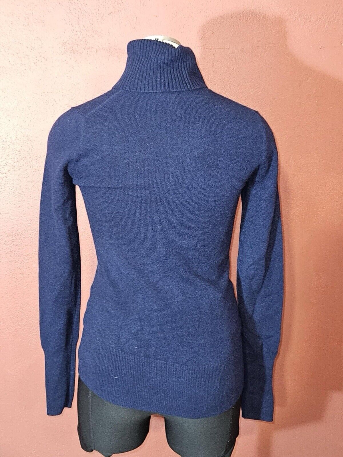 J Crew Collection Blue 100% Italian Cashmere Turtleneck Sweater Size XS