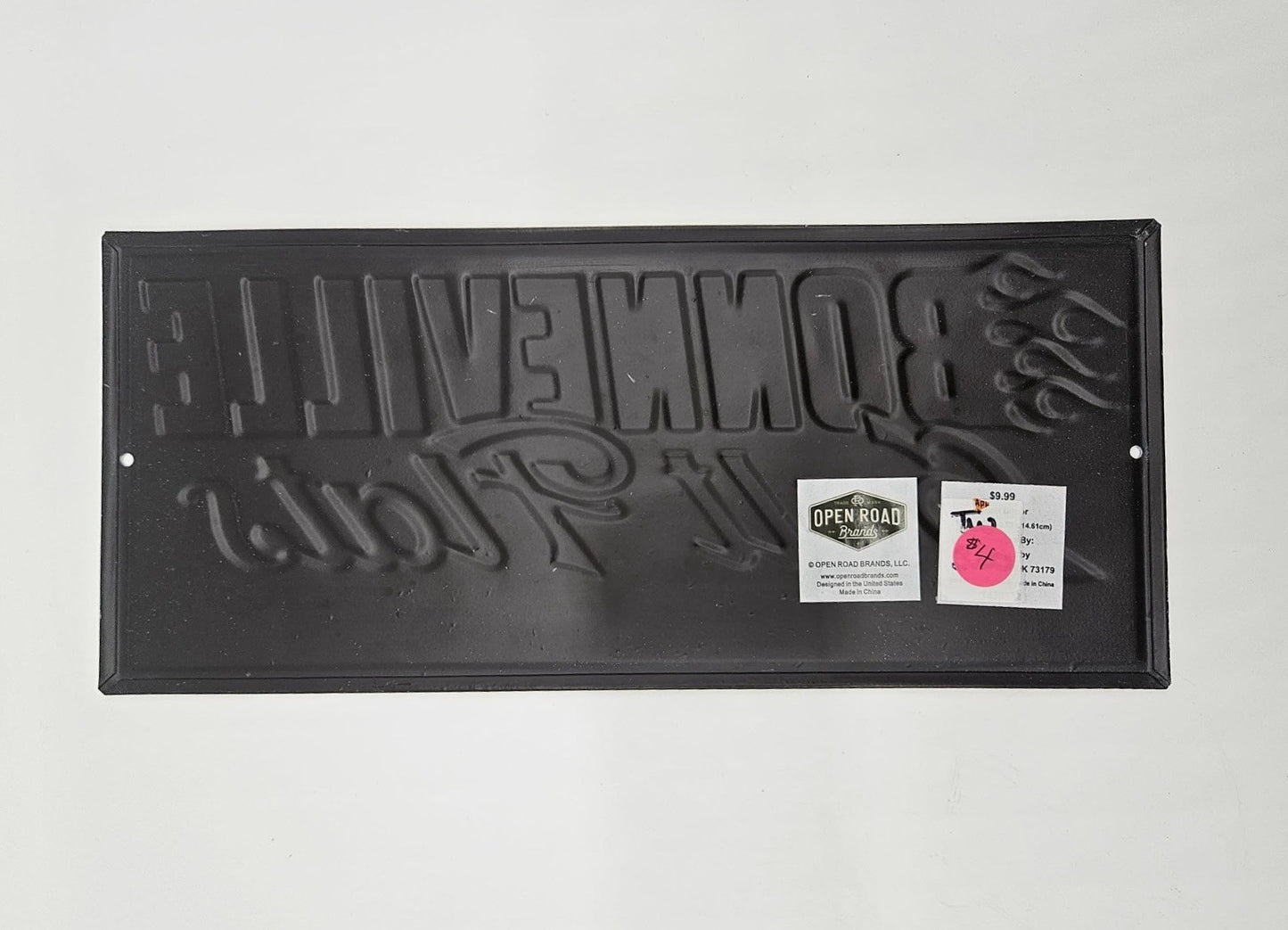 EMBOSSED METAL BONNEVILLE SALT FLATS RACING WALL MAN CAVE GAME ROOM GARAGE SHOP