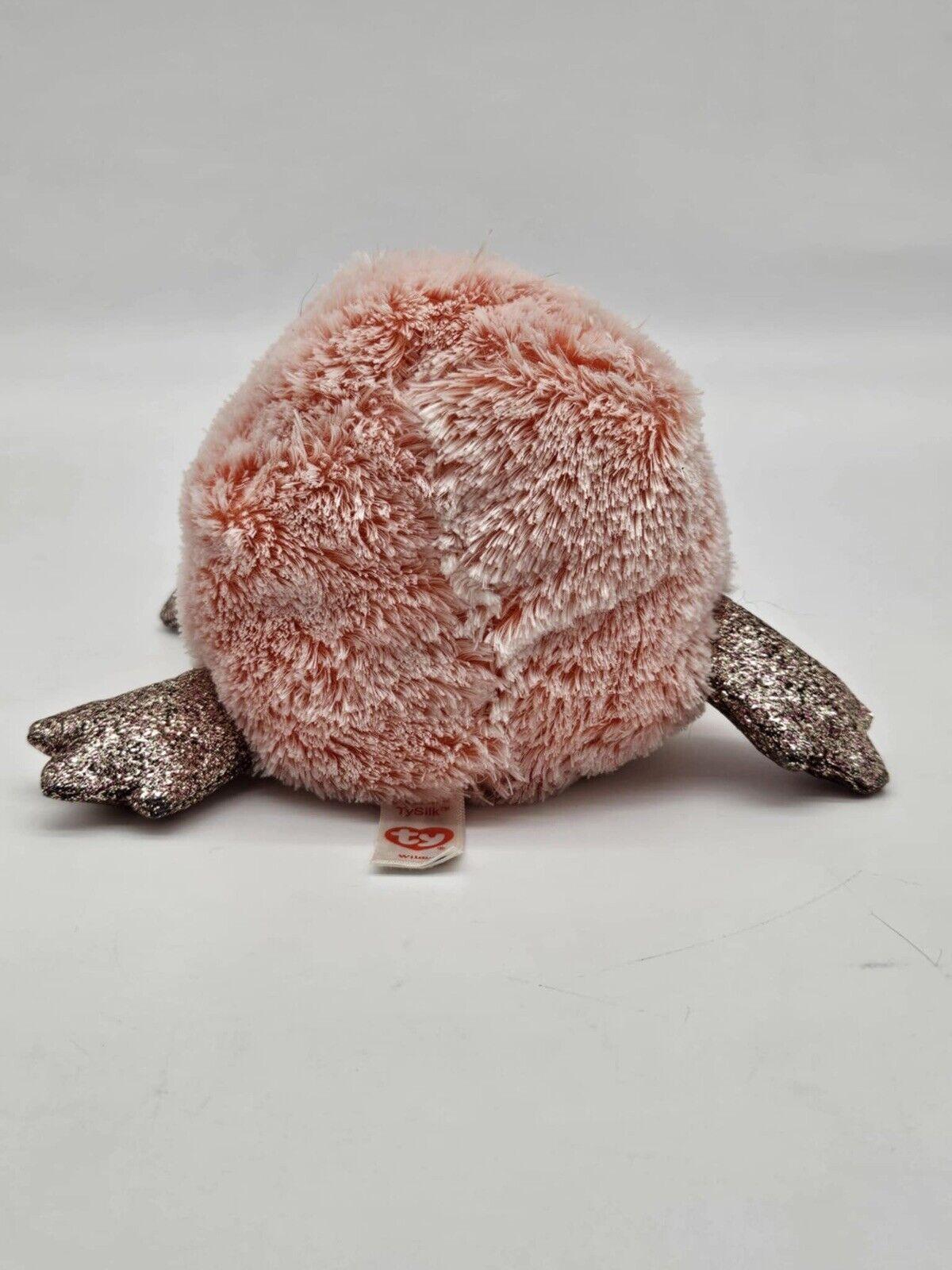 TY Silk Beanie Boos - 6" WILMA the Pink Platypus Glitter Eyes Plush Toy