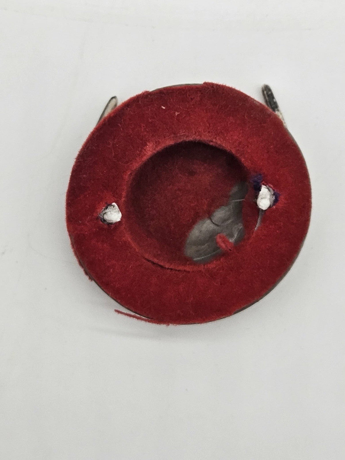 Vintage Red Felt Mini Hat with Horns Novelty Doll Hat Accessory
