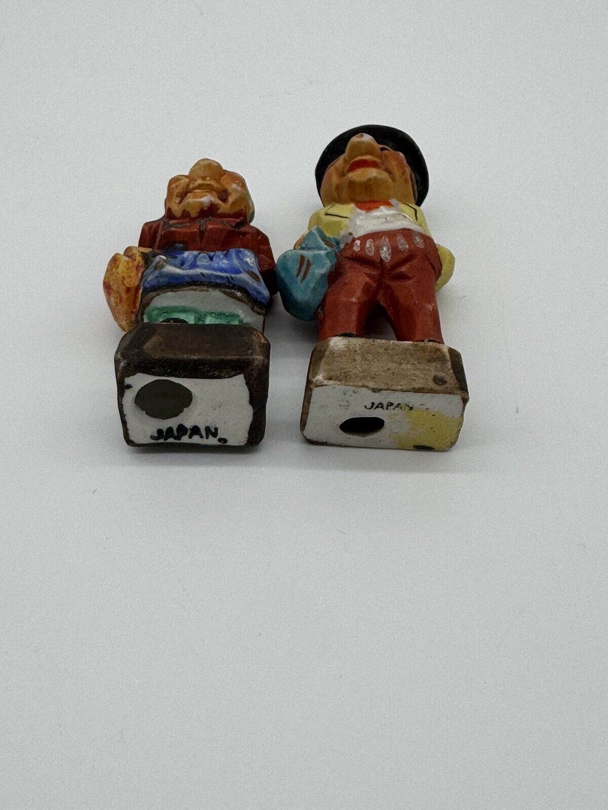 Vintage JAPAN Old Man Woman Figurine Gnome Mini 2 5/8" Folk Art Marked