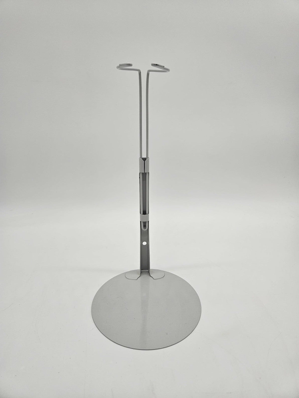Adjustable Metal Doll Stand Display Holder Round Base 12-17 Inch Silver