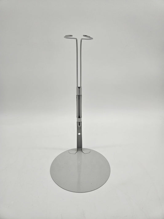 Adjustable Metal Doll Stand Display Holder Round Base 12-17 Inch Silver