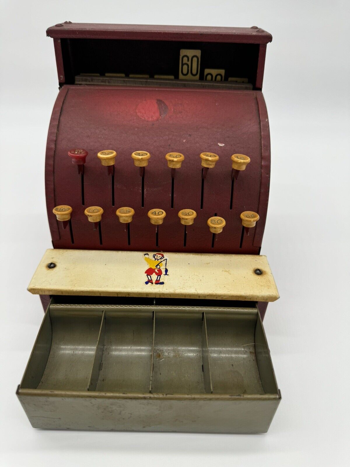 Vintage Metal Cash Register Tom Thumb Cinderalla Mfg Co 190638 ~ Working ~ FNF