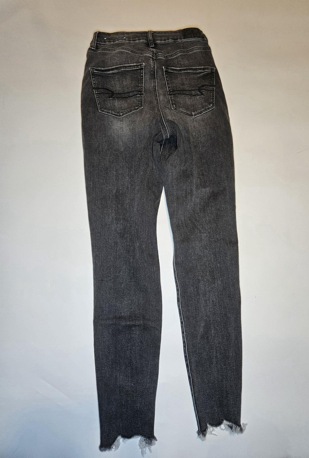 American Eagle Next Level Stretch Gray Distressed Skinny Denim Jeans Size 4