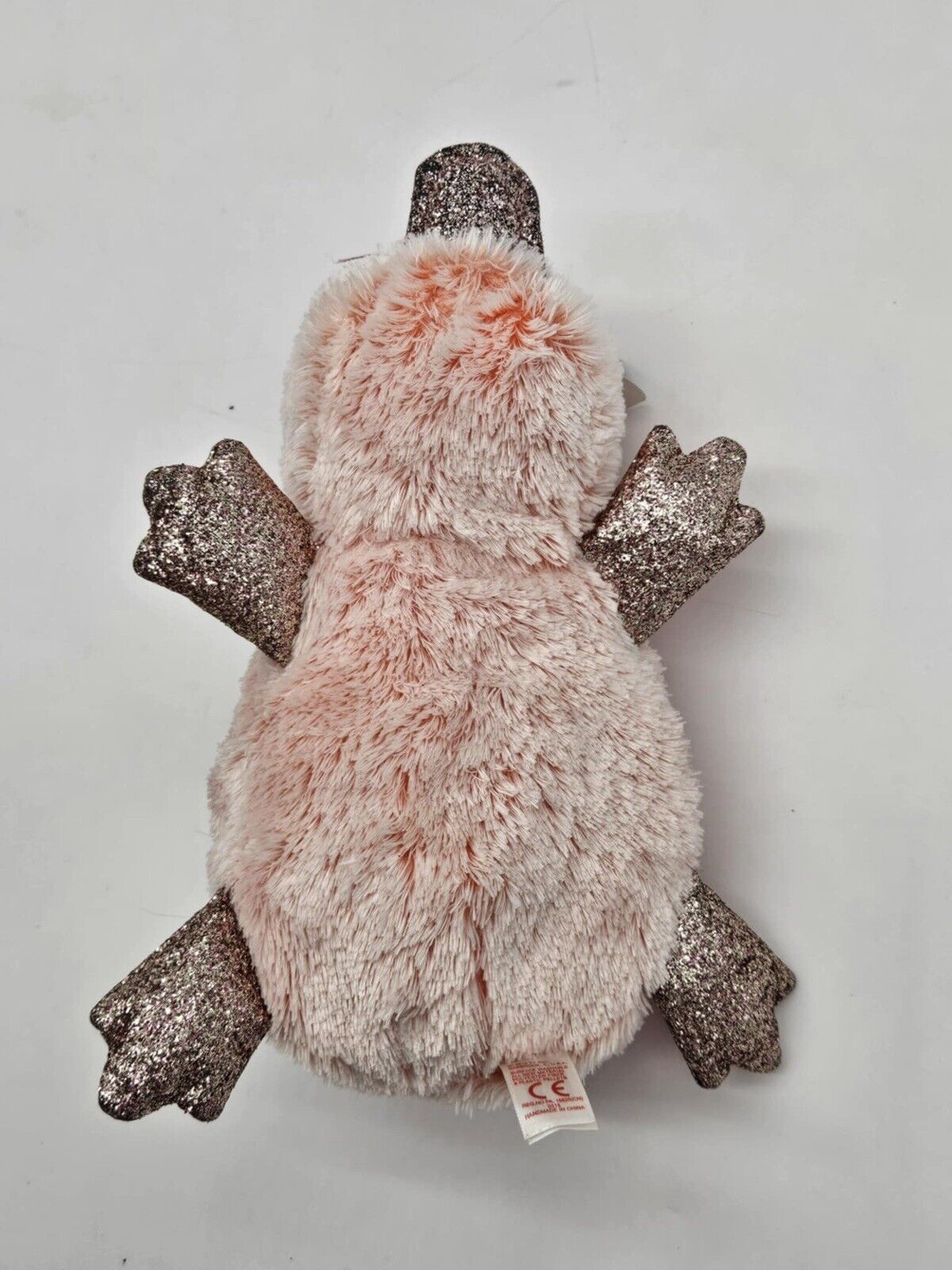 TY Silk Beanie Boos - 6" WILMA the Pink Platypus Glitter Eyes Plush Toy