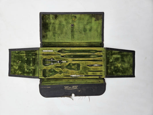 Vintage Eugene Dietzgen Co. Science Engineering Draft Tool Set W/Case Incomplete