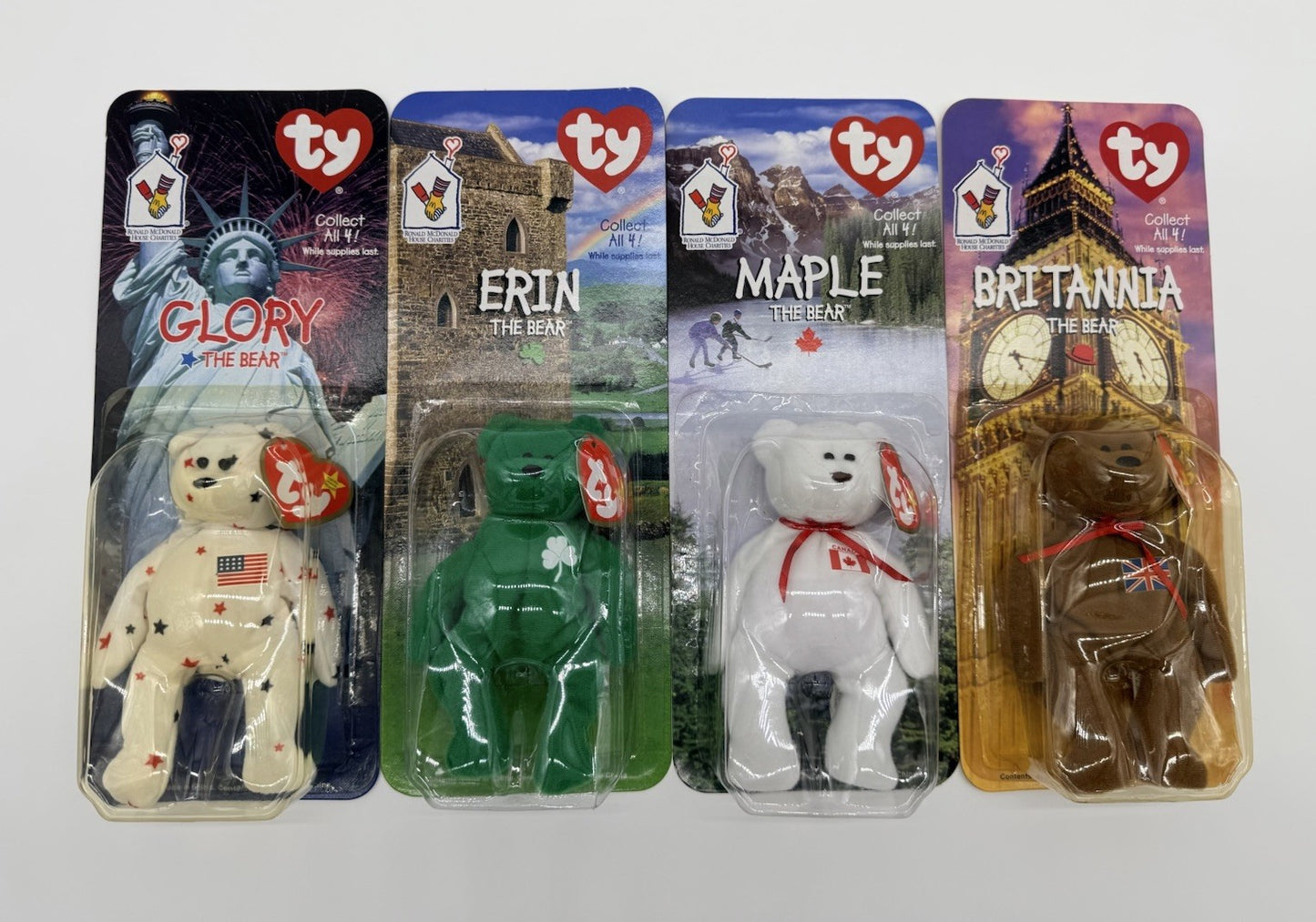McDonald’s Happy Meal Ty International Bears 1999 Set of 4 beanie babies