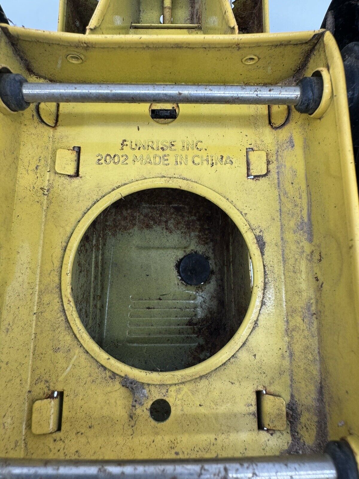 Funrise Hard Hat VINTAGE Road Grader Pressed Steel 1/16 scale toy