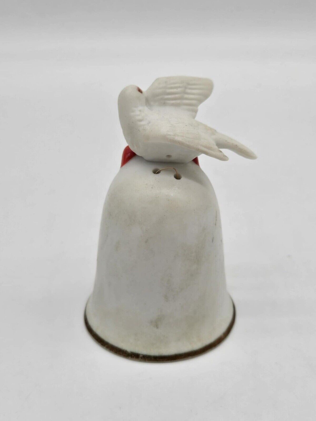 Vintage Dept. 56 Porcelain Turtle Dove Ceramic Holiday Bell