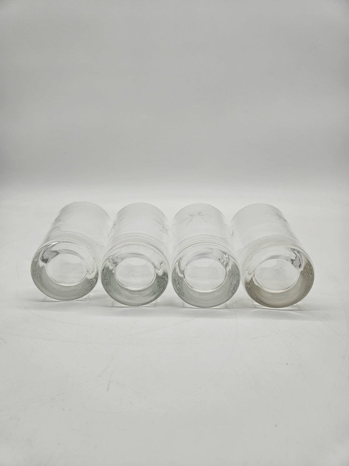 Set of 4 Sunburst Crystal Glass Tumblers 5 1/2"