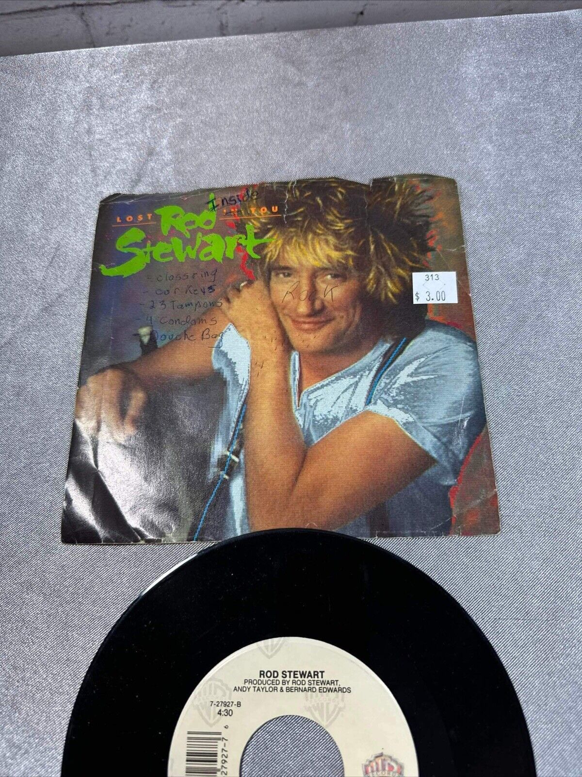 Rod Stewart Almost Illegal Lost In You 45 RPM Vinson Record VG+ 7-27927