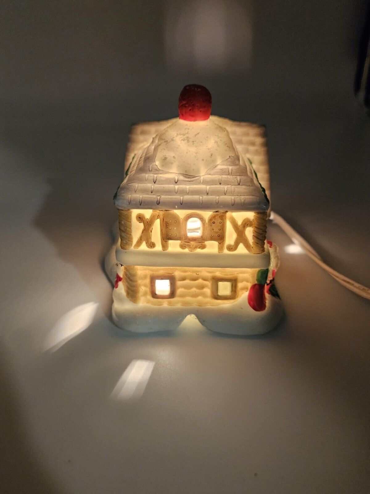 Vintage 1994 AVON Santa Town Ceramic Santa's House Village Works
