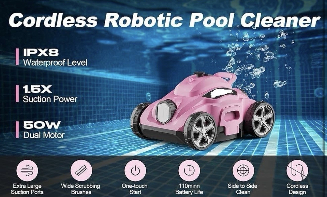 HDPEAK MF-PC01 Cordless Robotic Pool Cleaner Vacuum Rechargeable GRAY