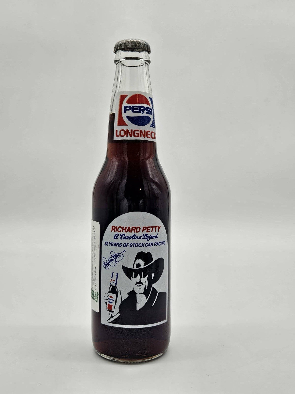 Vintage Pepsi Longneck Richard Petty NASCAR Commemorative Bottle 12oz