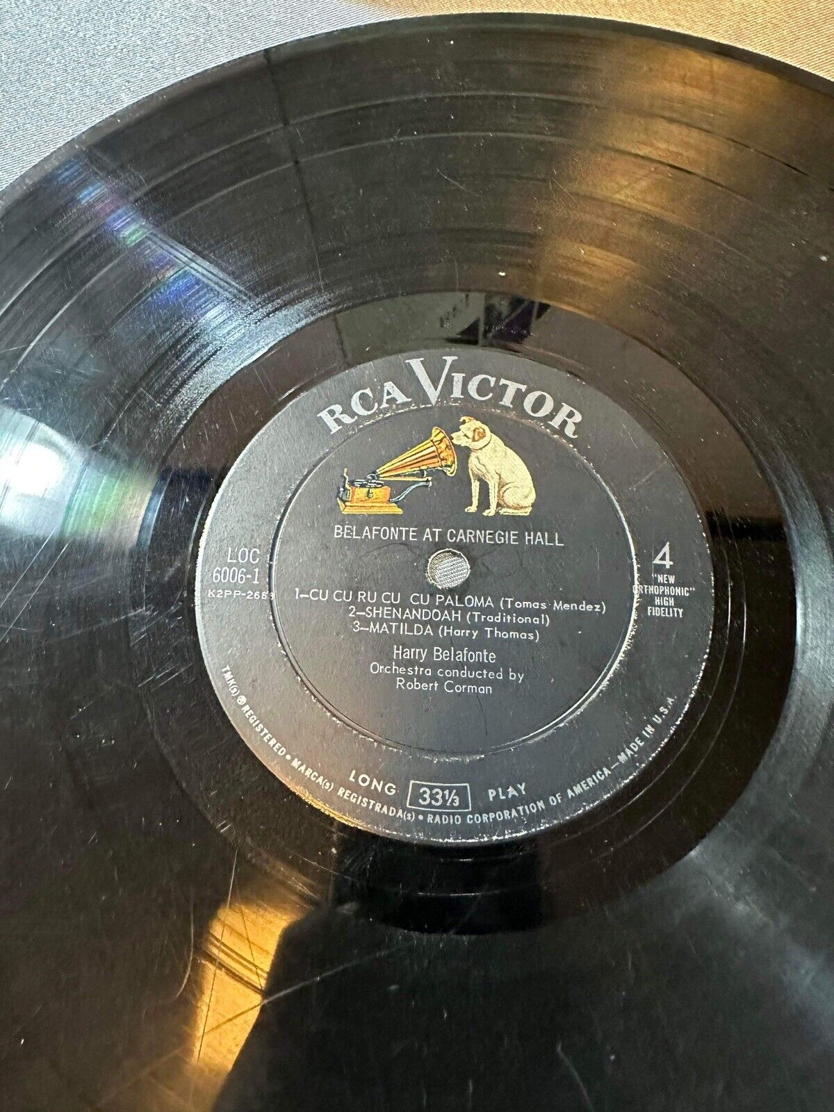 Harry Belafonte At Carnegie Hall Vinyl 2 LP RCA LOC-6006 1st Pressing Day O Mono