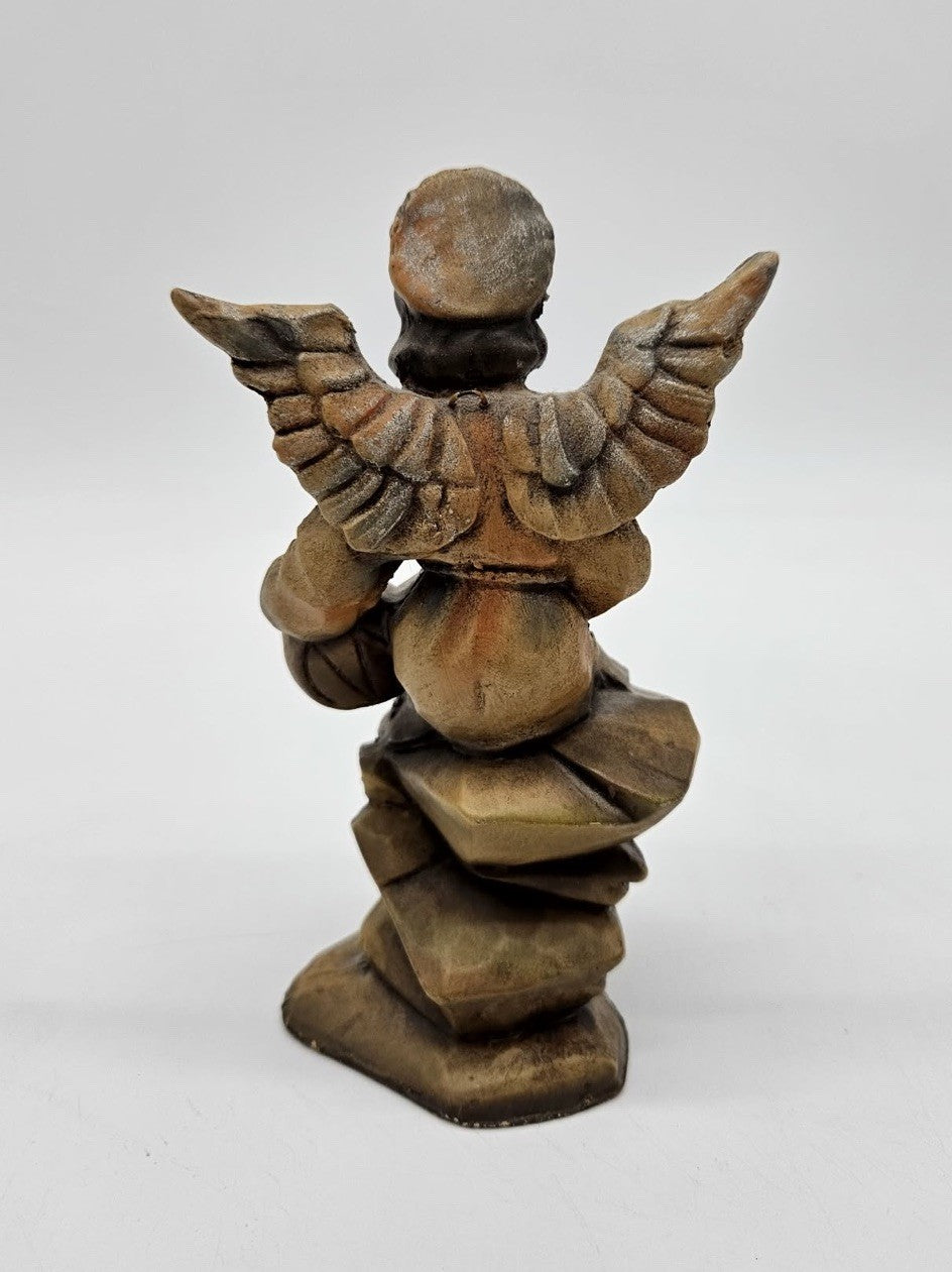 Vintage Fontanini Italy Hanging Angel With Horn Trumpet Nativity Figure 8” Tall