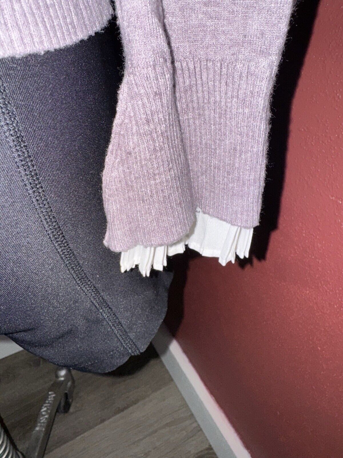 Vila Milano Pullover Sweater ~ White Ruffle Collar & Sleeves ~ Sz M