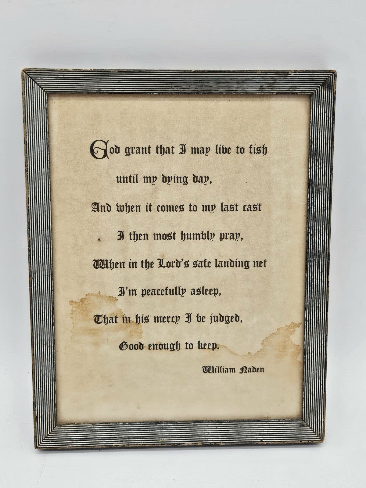 Vintage William Haden “Fisherman’s Prayer” Framed Print Poem Wall Art