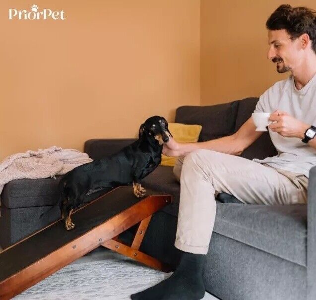 PRIORPET Dog ramp for Couch Birchwood Foldable Dog ramp - Adjustable 7" to 20”