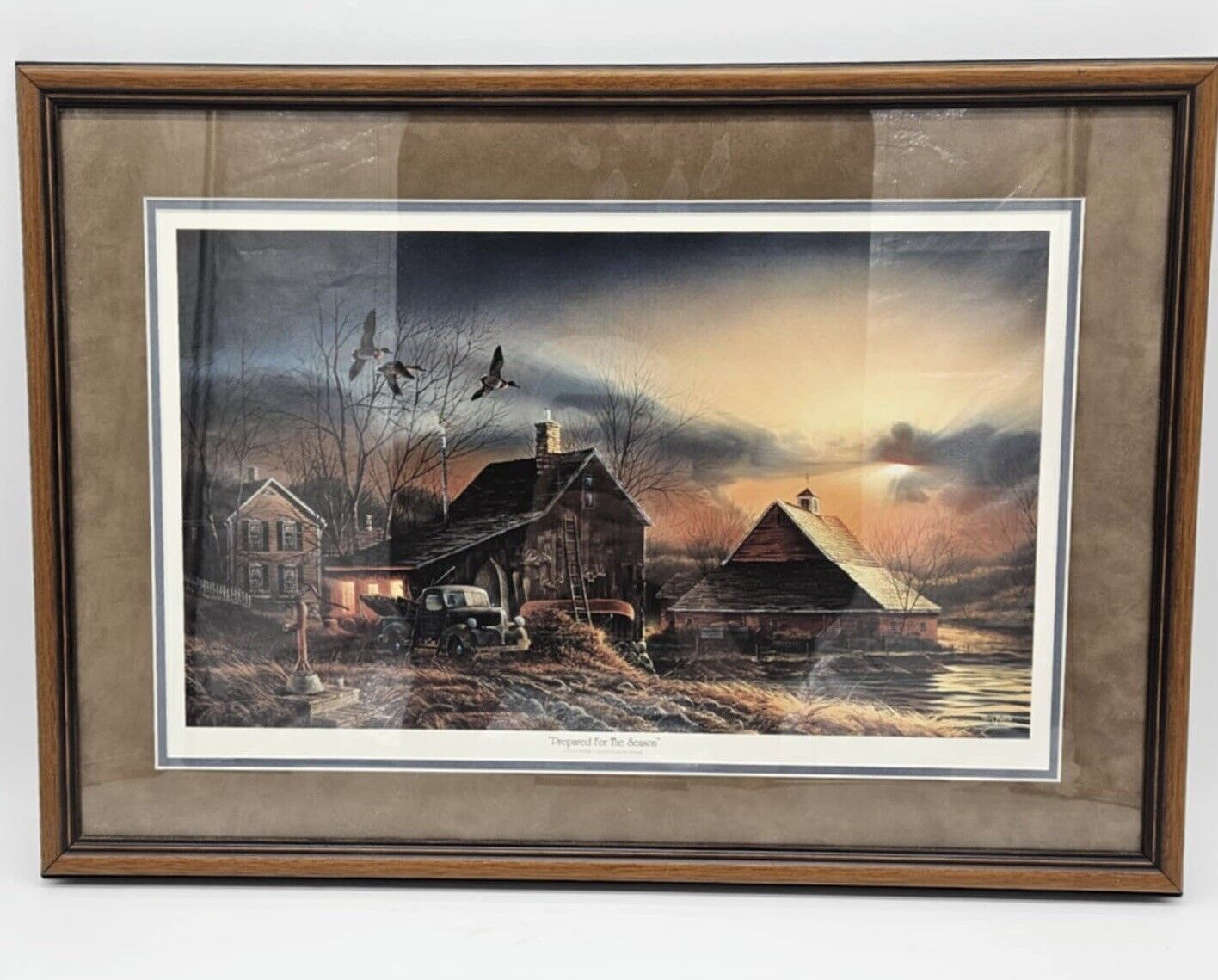 Terry Redlin “Prepared for the Season” Double Matted, Framed