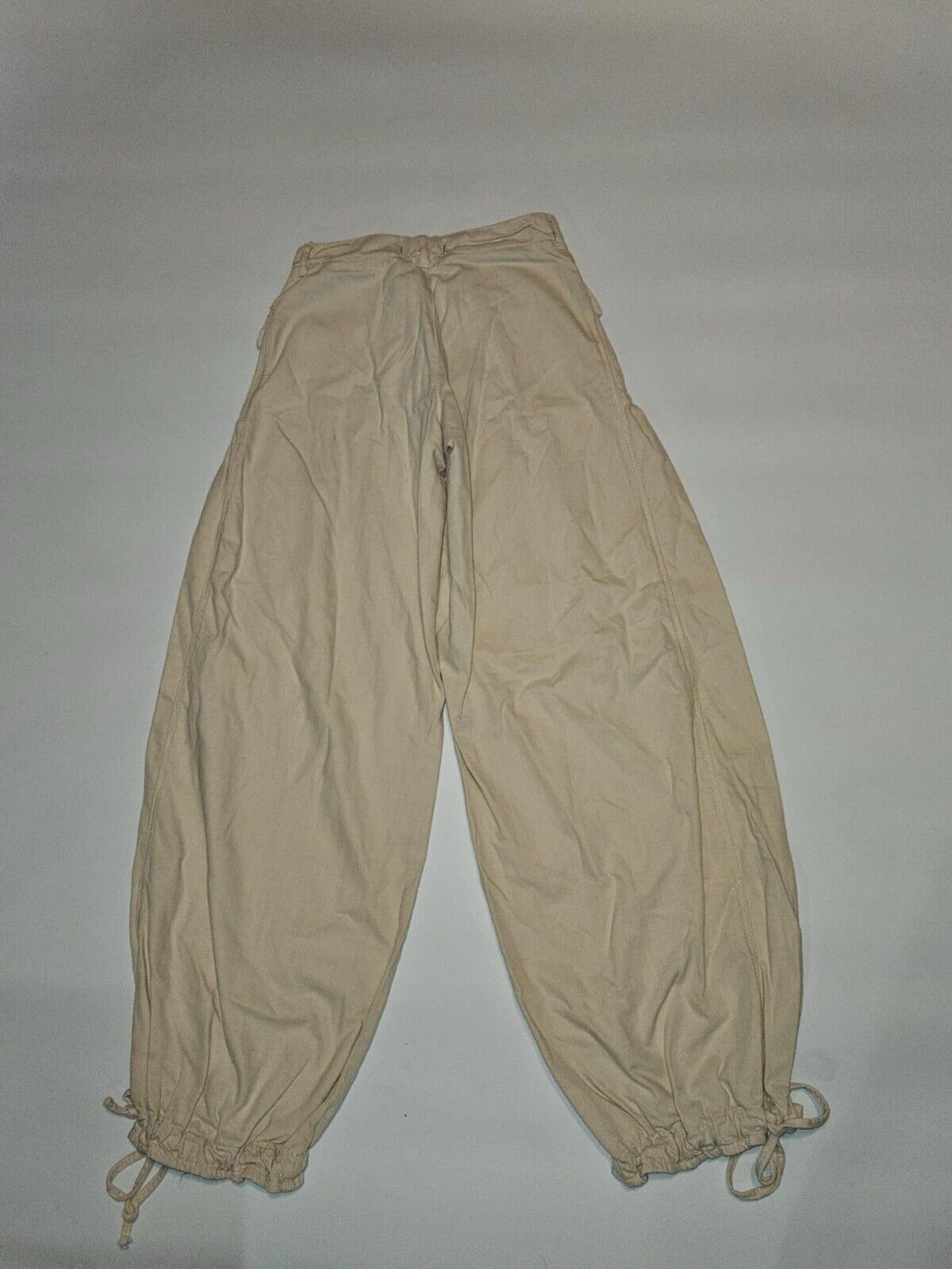 Free People Pants Womens Large Off White Elastic Waist High Rise Balloon Leg