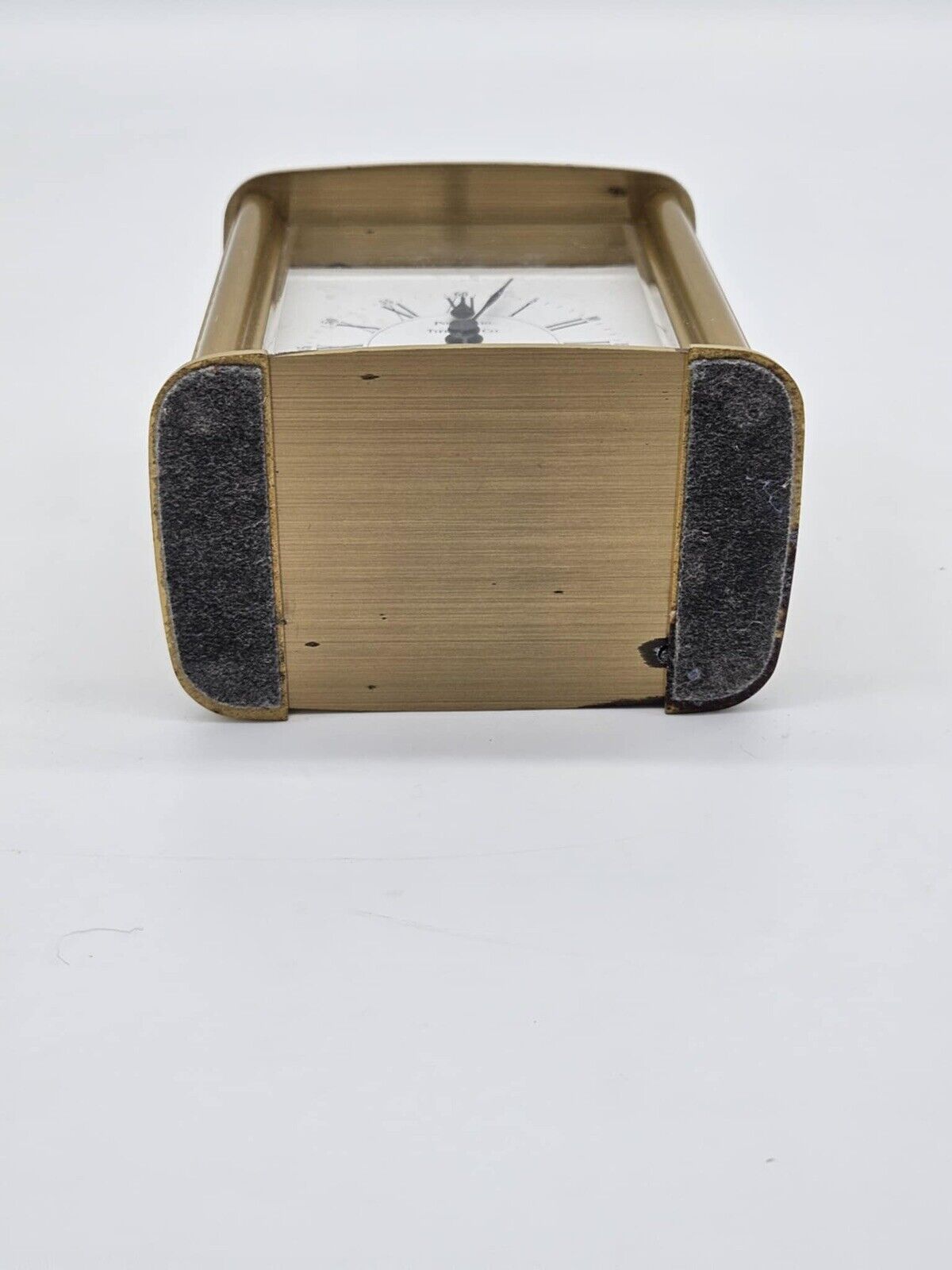 Tiffany & Co Brushed Gold Tone Porfolio Desktop Clock