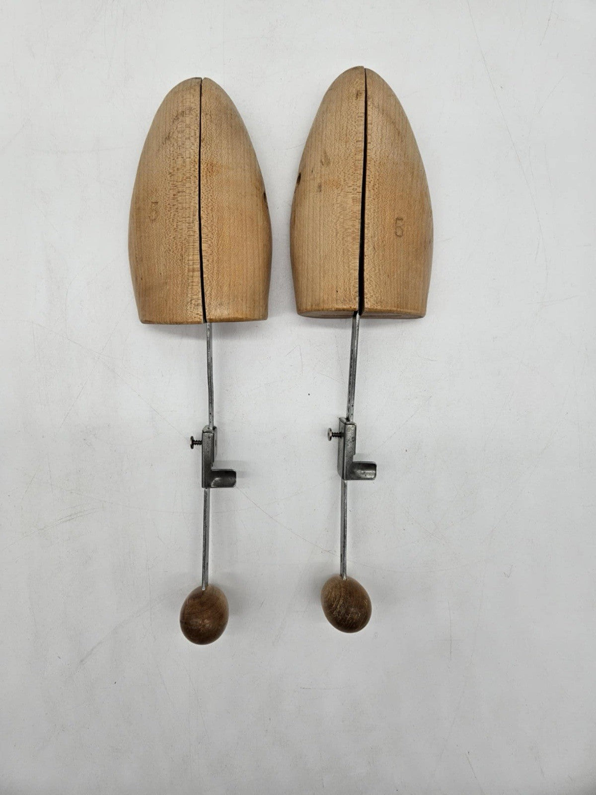 Pair Of Vintage  1950's Wooden Adjustable Shoe Trees