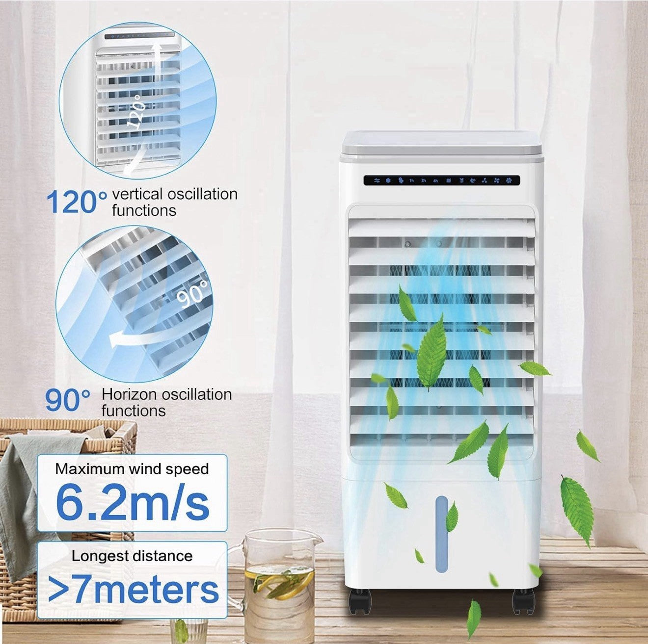 Aliavos Evaporative Air Cooler with Ioniser & 4 Ice Boxes & Remote