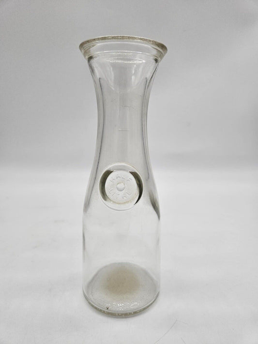 Vintage Clear Glass Half Litre Milk Bottle Anchor Hocking Carafe