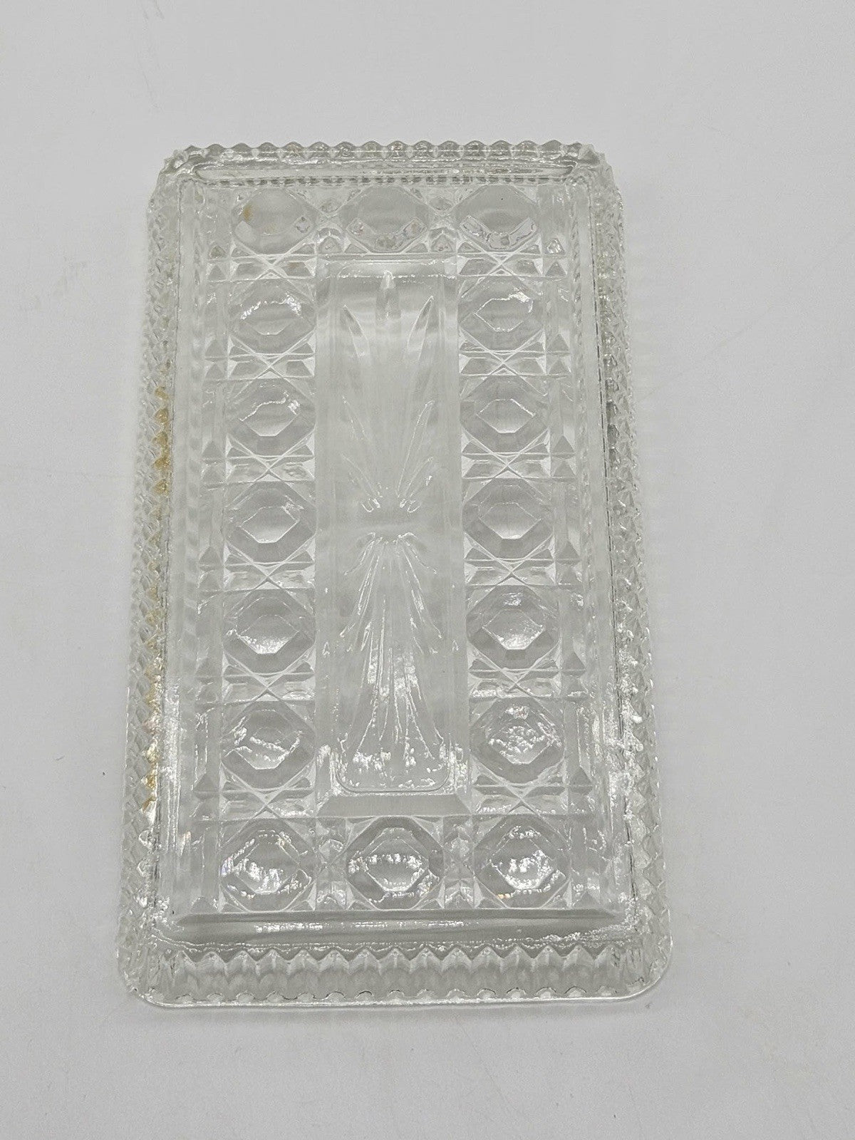 Vintage Clear Glass Serving Dish/Relish Dish- about 8.5'' by 4.5''
