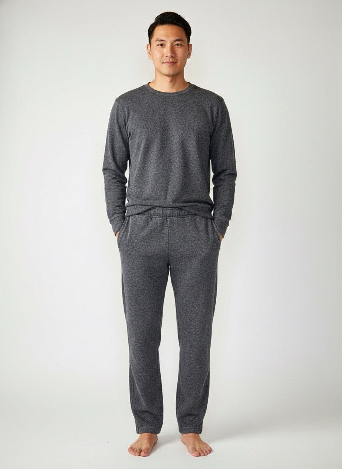 Tek Gear Pants Mens XL Gray Ultrasoft Fleece Open Hem Sweatpants Lounge Casual